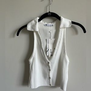 Zara Ribbed Henley Tank